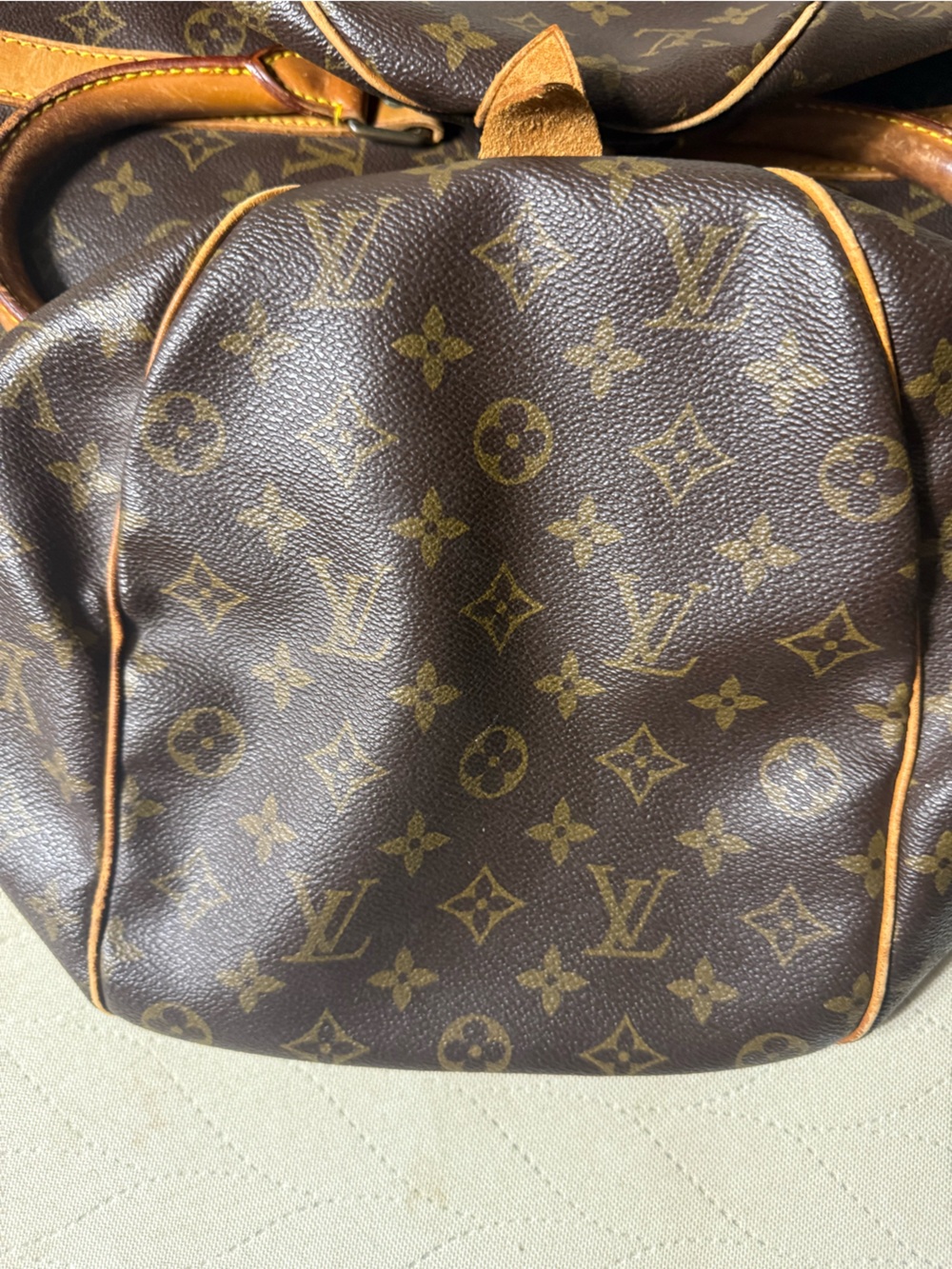 Louis Vuitton Brown Monogram Travel Tote with Natural Leather Trim - Picture 12 of 14